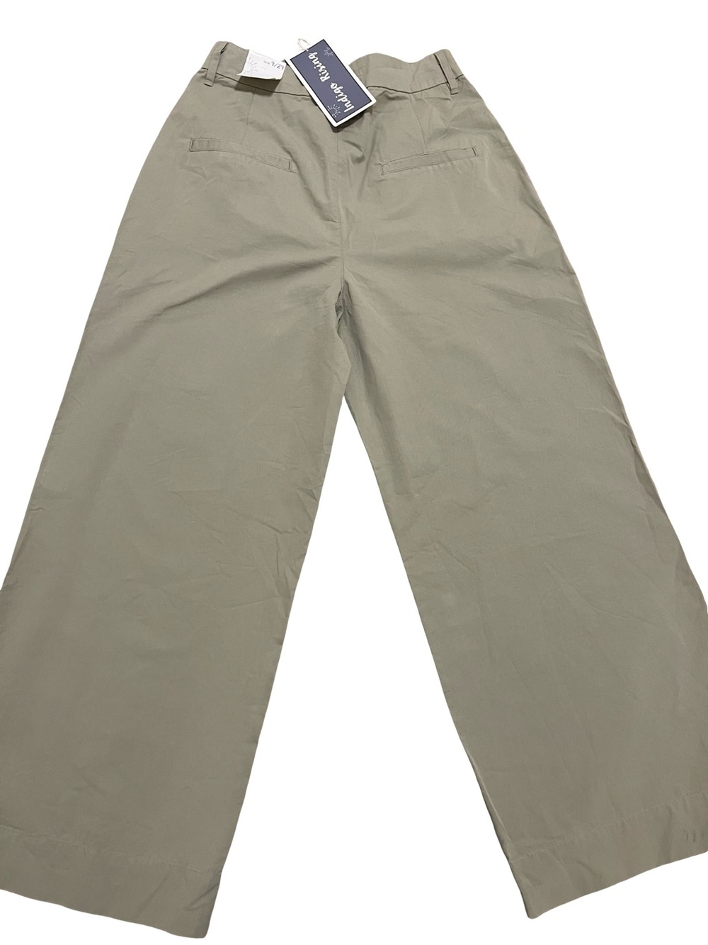 Indigo Rising High-Waisted Pleated Wide-Leg Pants - Light Olive size 9/29 - Picture 2 of 6